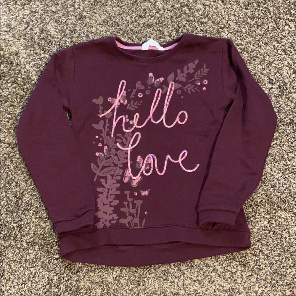 Girls Pullover Sweater “hello love”